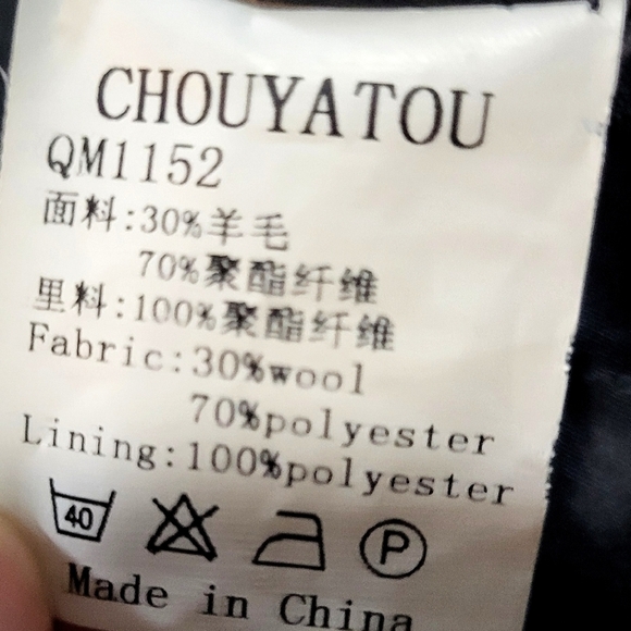 ChouYatou - Men's Gray Wool Sports Coat -Size M - Picture 3 of 9